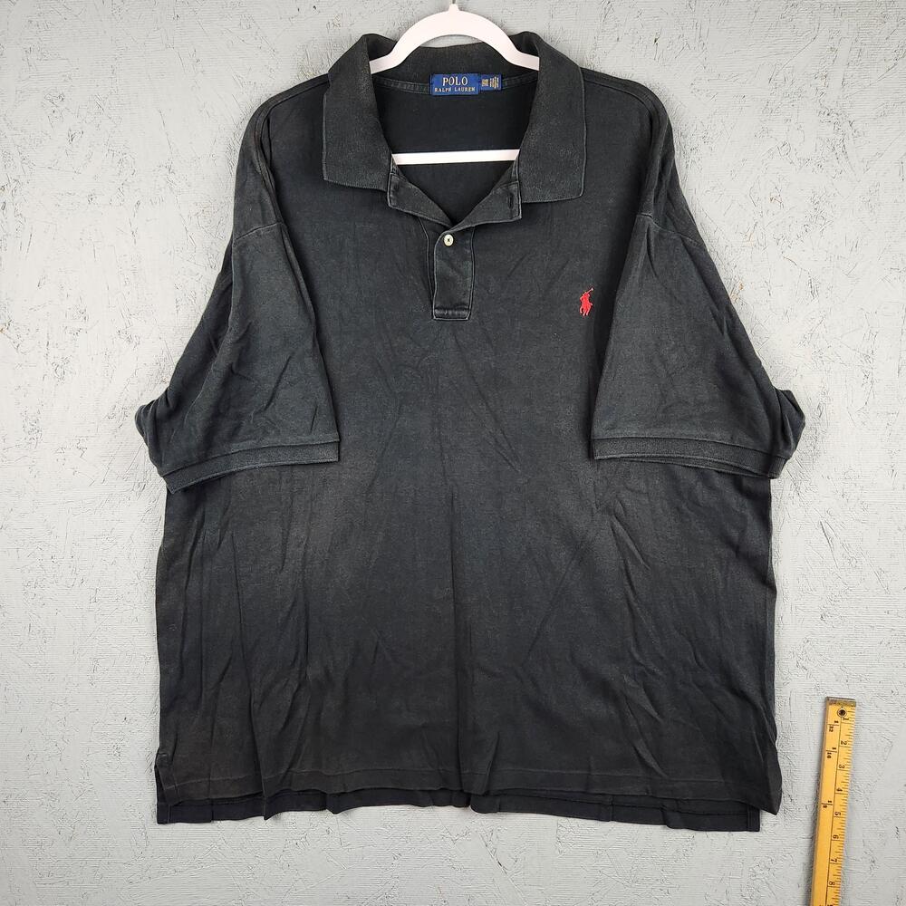 Polo Ralph Lauren Polo Shirt Mens 2XB Big Black Red Small Pony Logo Short Sleeve